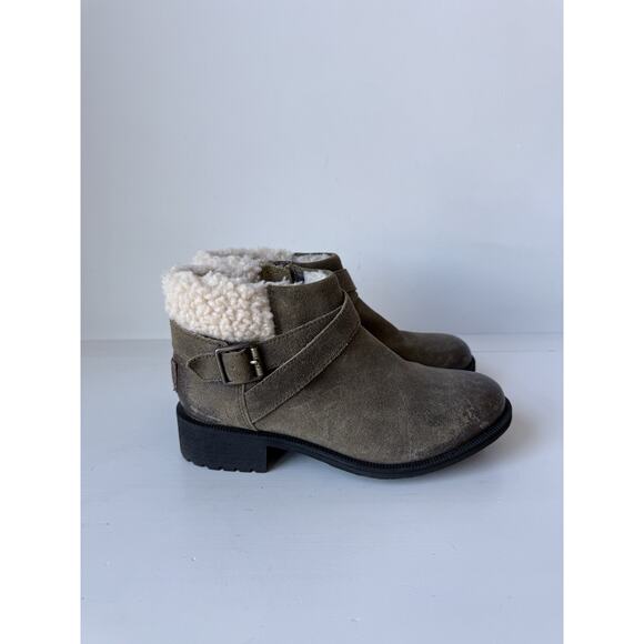 UGG Womens Winter Boots Sz 6.5 Benson Waterproof Wool Lining Leather Suede - Picture 2 of 11
